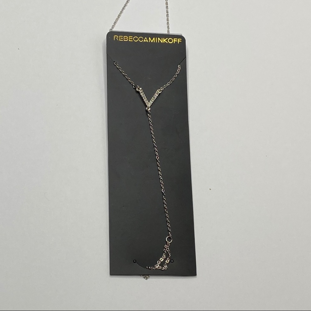Rebecca Minkoff Silver Pave V Foot Chain NWT